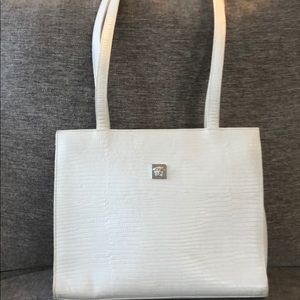 White leather Versace handbag